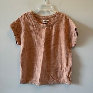 🌸 Faherty Organic Cotton Gauze Top – Dusty Rose – Size Small 🌸